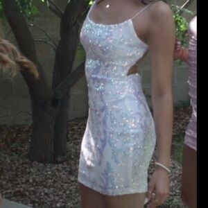 White Sparkly Homecoming/Formal Dress